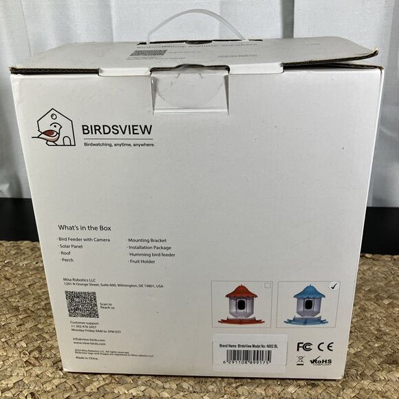 Birdsview AI Smart Camera‎ Humming Bird Feeder New Blue - Picture 3 of 6